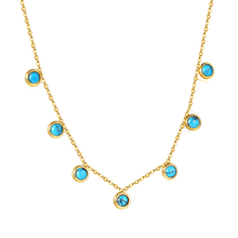 Load image into Gallery viewer, Tresoli Stainless Steel Gold Color PVD 7 Half Pearls Pendnat Necklace