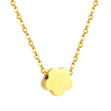 Tresoli Stainless Steel Gold Color PVD Peach Blossom Pendant Necklace