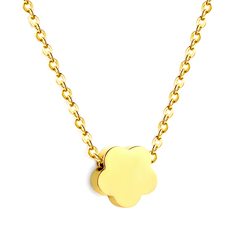 Tresoli Stainless Steel Gold Color PVD Peach Blossom Pendant Necklace