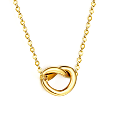 Tresoli Stainless Steel Gold Color PVD Rope Clasp Pendant Necklace