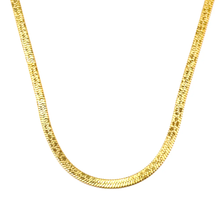Load image into Gallery viewer, Tresoli Stainless Steel Gold Color PVD Blade Crushed Floral Necklace