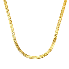 Tresoli Stainless Steel Gold Color PVD Blade Crushed Floral Necklace