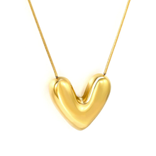Load image into Gallery viewer, Tresoli Stainless Steel Gold Color PVD Heart Pendant Necklace