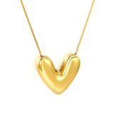 Tresoli Stainless Steel Gold Color PVD Heart Pendant Necklace
