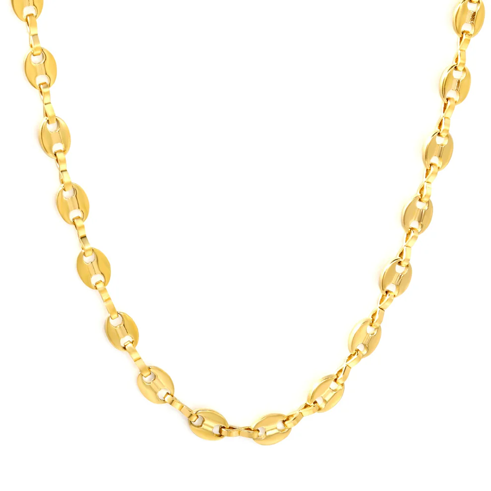 Tresoli Stainless Steel Gold Color PVD Coffee Bean Chain