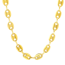 Load image into Gallery viewer, Tresoli Stainless Steel Gold Color PVD Coffee Bean Chain Necklace