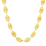 Tresoli Stainless Steel Gold Color PVD Coffee Bean Chain Necklace