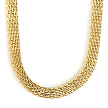 Load image into Gallery viewer, Tresoli Stainless Steel Gold Color PVD Braided Mesh Matching Chain Necklace