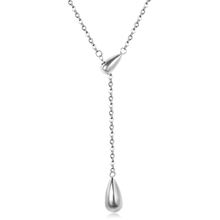 Load image into Gallery viewer, Tresoli Stainless Steel Color PVD Double Teardrop Necklace