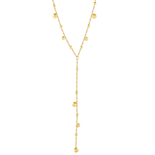 Load image into Gallery viewer, Tresoli Stainless Steel Gold Color PVD Steel Beads Tassel With Square Tail Plague Necklace