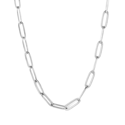 Tresoli Stainless Steel Color PVD Long Flat Cross Round Tail Necklace