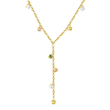 Load image into Gallery viewer, Tresoli Stainless Steel Gold Color PVD Round Diamonds Cross Chain Necklace