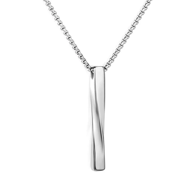 Tresoli Stainless Steel Color PVD Twisted Bar Pendant Necklace