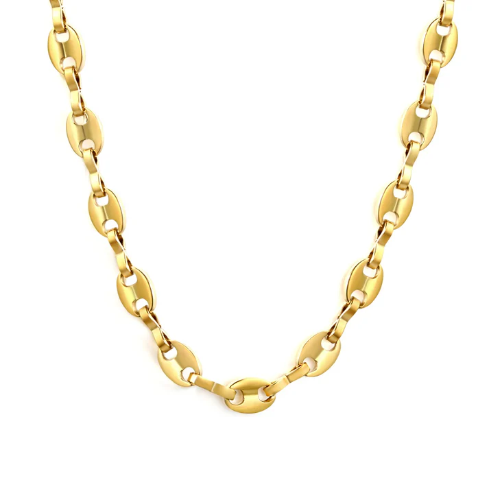 Tresoli Stainless Steel Gold Color PVD Pig Nose Necklace