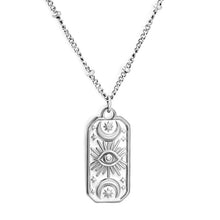 Load image into Gallery viewer, Stainless Steel Color PVD Rectangle Pendant Necklace