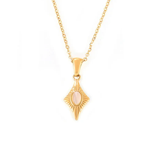 Load image into Gallery viewer, Tresoli Stainless Steel Gold Color PVD Cat's Eye Necklace