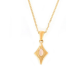 Tresoli Stainless Steel Gold Color PVD Cat's Eye Necklace