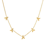 Tresoli Stainless Steel Gold Color PVD 5 Fishtail Necklace