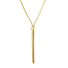 Load image into Gallery viewer, Stainless Steel Gold Color PVD Sliding Adjustment Bead Snake Chain Long Sweater Necklace