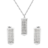 Tresoli Stainless Steel Color PVD Four Row Crystal Tassel Set