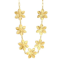Load image into Gallery viewer, Stainless Steel Gold Color PVD Six Petal Flowers Charms Paperclip Chain Necklace