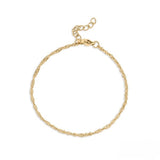 Stelluxe Stainless Steel Gold Color PVD Singapore Chain Bracelet