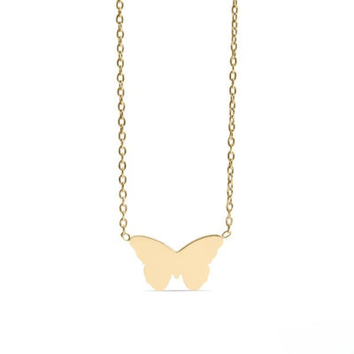 Tresoli Stainless Steel Gold Color PVD Engravable Butterfly Necklace