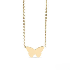 Tresoli Stainless Steel Gold Color PVD Engravable Butterfly Necklace