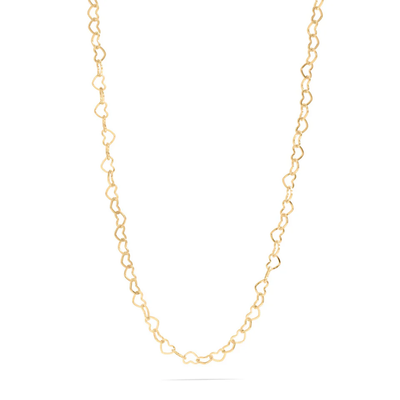 Tresoli Stainless Steel Gold Color PVD Heart Chain Necklace