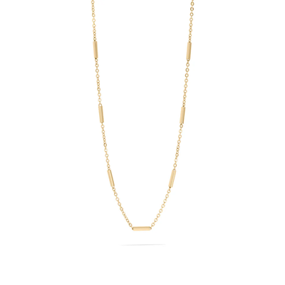 Tresoli Stainless Steel Gold Color PVD Satellite Bar Chain Necklace