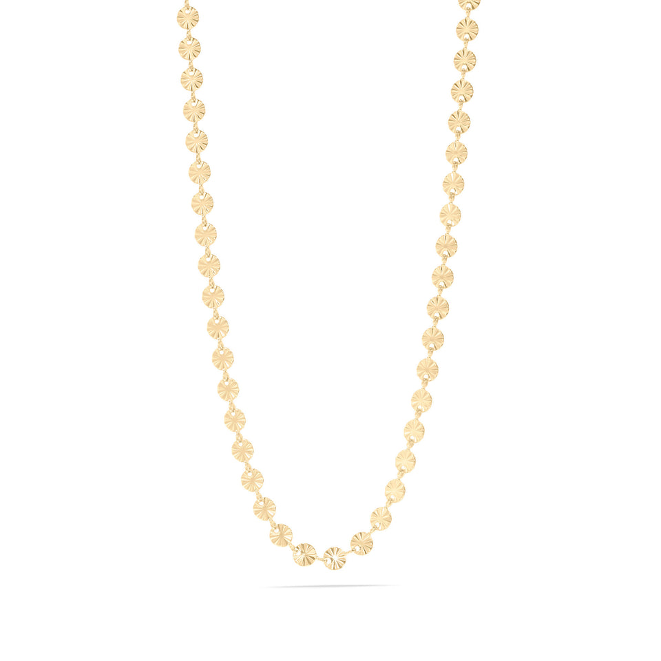 Tresoli Stainless Steel Gold Color PVD Sunburst Chain Necklace