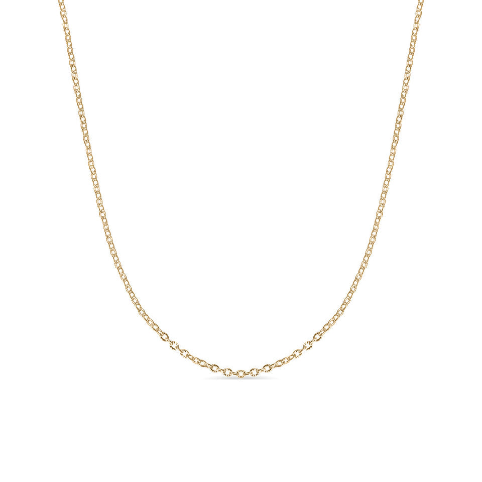 Tresoli Stainless Steel Gold Color PVD Crimped Oval Link Chain Necklace