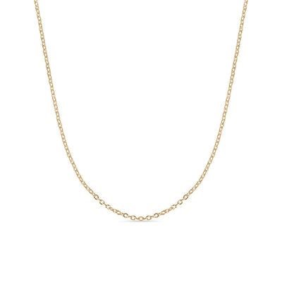 Tresoli Stainless Steel Gold Color PVD Crimped Oval Link Chain Necklace