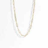 Tresoli Stainless Steel Gold Color PVD Paperclip Chain Necklace