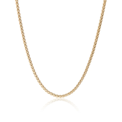 Tresoli Stainless Steel Gold Color PVD Wheat Chain Necklace