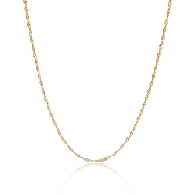 Tresoli Stainless Steel Gold Color PVD Singapore Necklace Chain