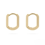 Stelluxe Stainless Steel Gold Color PVD Oval Huggie Earrings