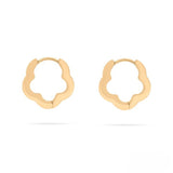 Stelluxe Stainless Steel Gold Color PVD Flower Huggie Earrings