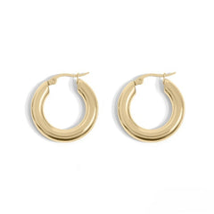 Stelluxe Stainless Steel Gold Color PVD Chunky Hoop Earrings