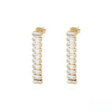 Tresoli Stainless Steel Gold Color PVD Emerald Dangle Earrings