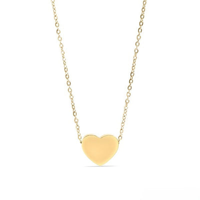 Stelluxe Stainless Steel Gold Color PVD Blank Heart Necklace