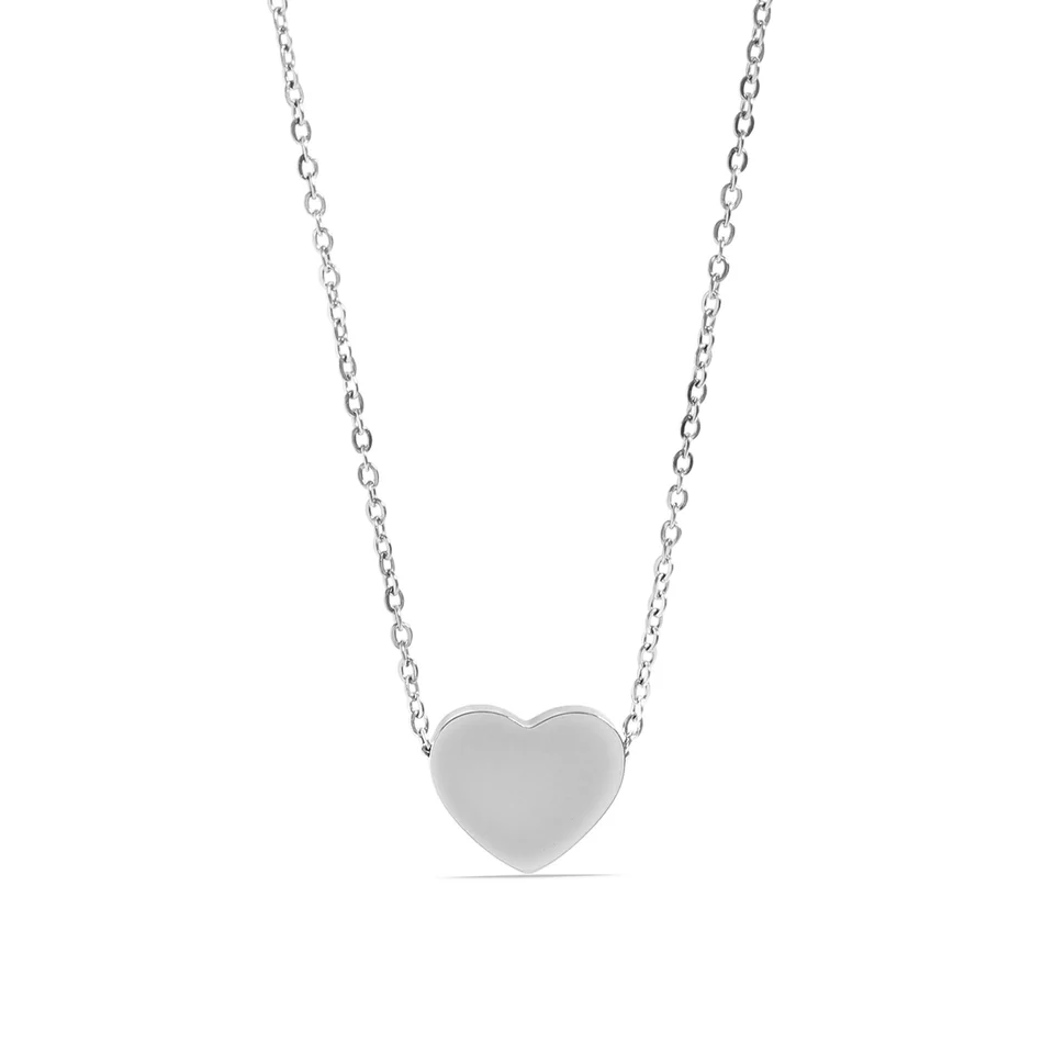 Stelluxe Stainless Steel Color PVD Blank Heart Necklace