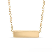 Load image into Gallery viewer, Stelluxe Stainless Steel Gold Color PVD Horizontal Mini Blank Bar Necklace