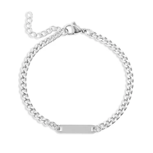 Load image into Gallery viewer, Tresoli Stainless Steel Color PVD Engravable Curb Chain Bar Bracelet