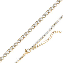 Load image into Gallery viewer, Stelluxe Stainless Steel Gold Color PVD CZ Tennis Chain Necklace