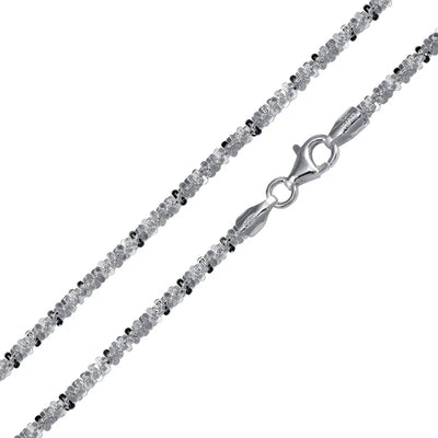 Sterling Silver Rhodium Plated Roc 040-2.2mm Chain