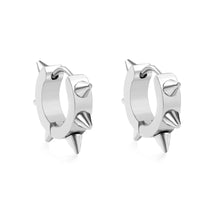 Load image into Gallery viewer, Tresoli Stainless Steel Gold Color PVD Spikes Hip Hop Punk Hoop Earrings