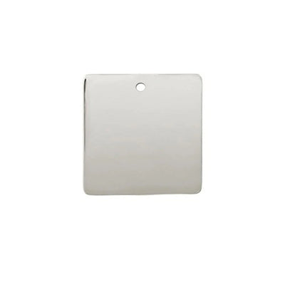 Sterling Silver Engravable Square Tag Charm Pendant-18MM