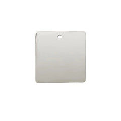 Sterling Silver Engravable Square Tag Charm Pendant-18MM