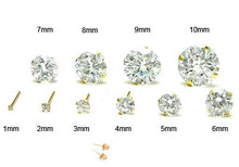 Load image into Gallery viewer, (Pack of 6)14K Yellow Gold Round Cubic Zirconia Stud Earring Set on High Quality Stamping Setting and Screw Back Post